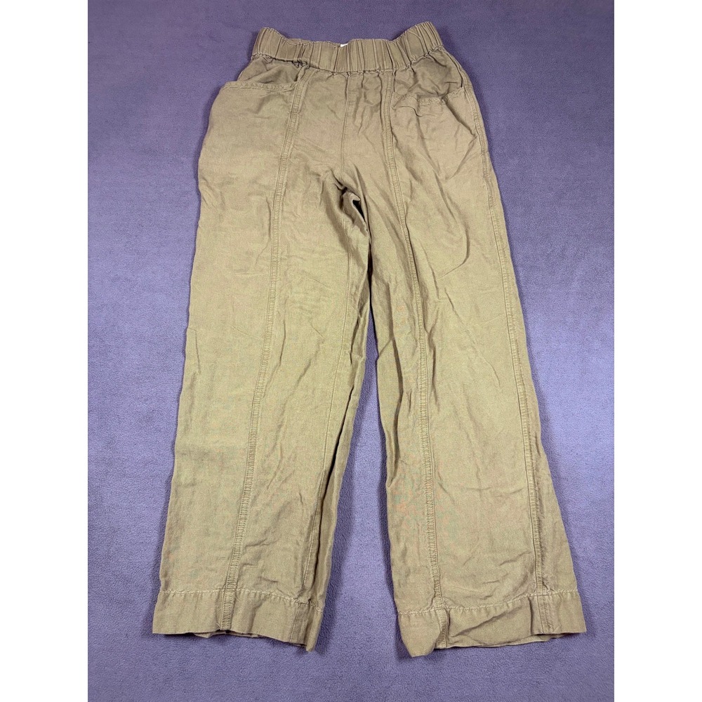 Madewell Pants Womens XXS Green Pull On Elastic Waist Wide Leg Casual